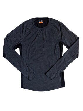 Icebreaker Men's Merino 200 Oasis Long Sleeve Crewe Thermal Top (Black) - Medium